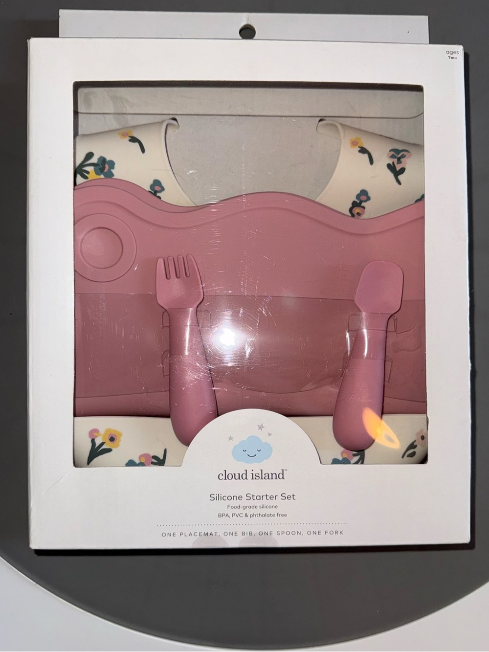cloud island Silicone Starter Set - Dusty Rose with Floral Accents